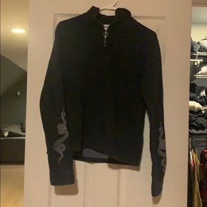 black zip sweater shirt